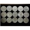 Image 2 : 15 ASSORTED WASHINGTON SILVER QUARTERS