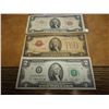 Image 1 : 1928-D,53 & 76 $2 US NOTES 2-RED SEALS & 1-FRN