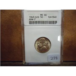1943-D/D RPM-7 ANACS MS66