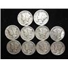 Image 1 : 10 ASSORTED MERCURY DIMES SILVER