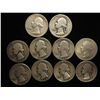 Image 1 : 10 ASSORTED 1940'S WASHINGTON SILVER QUARTERS