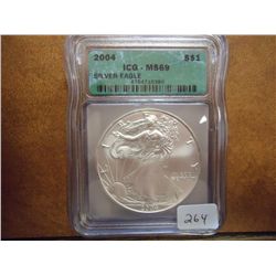 2004 AMERICAN SILVER EAGLE ICG MS69