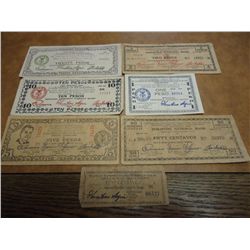 7-PIECES OF WWII PHILIPINNES GUERILLA CURRENCY