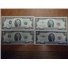 Image 1 : 1953,63,76 & 2003 $2 US BILLS 2-RED SEALS & 2-FRNS