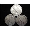 Image 2 : 3 ASSORTED WALKING LIBERTY HALF DOLLARS