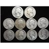 Image 1 : 10 ASSORTED 1930'S WASHINGTON QUARTERS SILVER