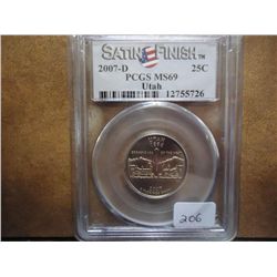 2007-D UTAH QUARTER PCGS MS69 SATIN FINISH