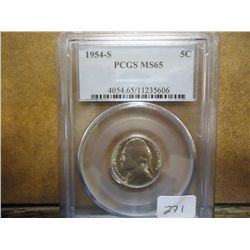 1954-S JEFFERSON NICKEL PCGS MS65