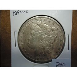 1891-CC MORGAN SILVER DOLLAR