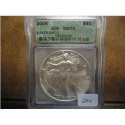 2004 AMERICAN SILVER EAGLE ICG MS70