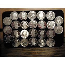 25 ASSORTED 1968-97 WASHINGTON QUARTERS PF