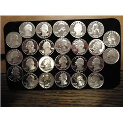 25 ASSORTED 1968-97 WASHINGTON QUARTERS PF