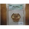Image 1 : ERROR 2007 WASHINGTON DOLLAR MISSING EDGE LETTERS