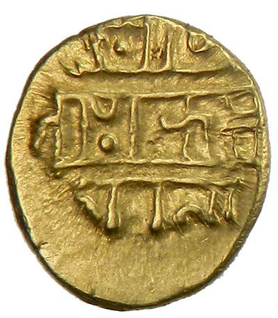 VIJAYANAGAR: Krishnadevaraya, 1509-1529, AV 1/2 pagoda (1.67g ...