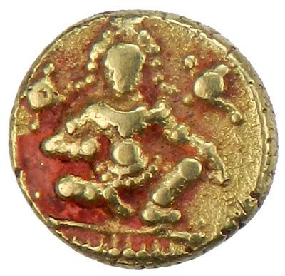 VIJAYANAGAR: Krishnadevaraya, 1509-1529, AV 1/2 pagoda (1.68g)