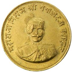BIKANIR: Ganga Singhji, 1887-1942, AV nazarana mohur, VS1994