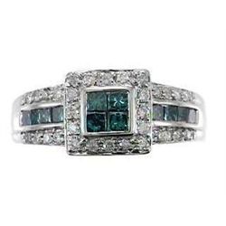 14kw Blue Diamond Ring