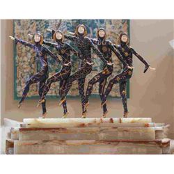 Chiparus - "Chorus Line" -Bronze And Ivory Sculpture