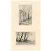 Image 1 : Henri Harpignies Two Original Drypoints "Paysages"