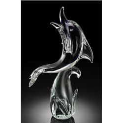 Beautiful Art Glass Blue Dolphin