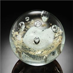 Art Glass Gold Leaf Bubble Sphere 3.5  Dia