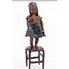 Image 2 : "Standing Girl On Chair" Bronze Sculpture - Clara