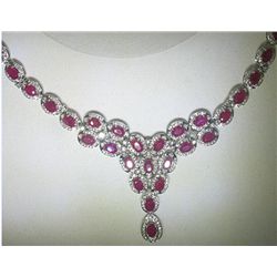 14K GOLD RUBY AND DIAMOND NECKLACE