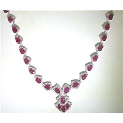 14K GOLD RUBY AND DIAMOND NECKLACE