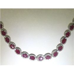 14K GOLD RUBY AND DIAMOND NECKLACE