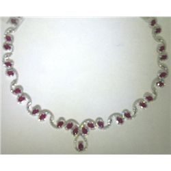 14K GOLD RUBY AND DIAMOND NECKLACE