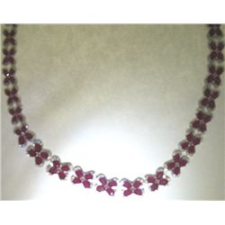 14K GOLD RUBY AND DIAMOND NECKLACE