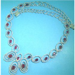 18K GOLD RUBY AND DIAMOND NECKLACE