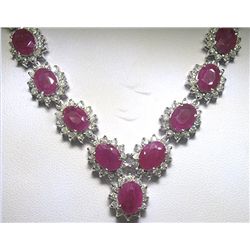 14K GOLD RUBY AND DIAMOND NECKLACE