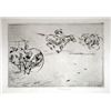 Image 1 : Blampied Pencil-Signed "The Tumble" Etching And Drypoint