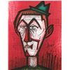 Image 1 : Buffet Original Lithograph "Clown On A Red Background"