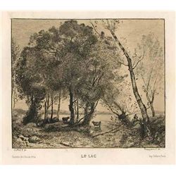 Jean-Baptiste Corot Etching  Le Lac 