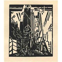 Lyonel Feininger "Rue St. Jacques" Original Woodcut