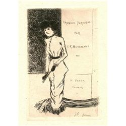 Jean-Louis Forain Original Etching "Croquis Parisiens"