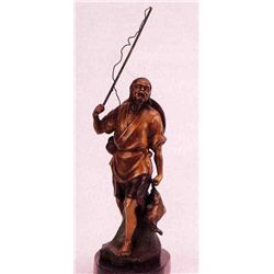 "Chinese Fisherman" Bronze Sculpture - Hibbald