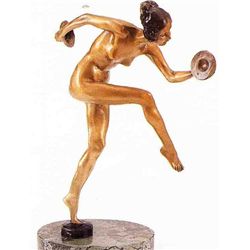 "Cymbal Dancer" Bronze Sculpture Inspired - Icart