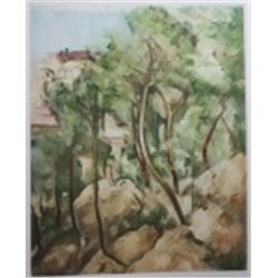 Cezanne Hand Colored Etching