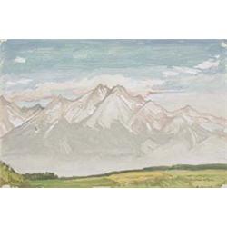 Author: Jaroslav Votruba (1889-1971), Title: High Tatras from view of Lubica-spa