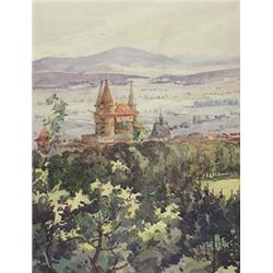 Author: Alojz Struhár (1892-1968), Title: View of Bojnice Castle