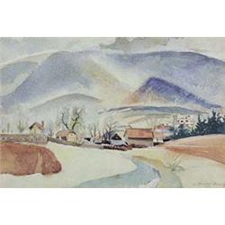 Author: Karol Ondreicka (1904-1971), Title: Village from Liptov Region