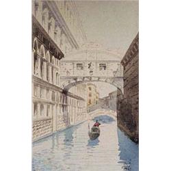 Author: Dominik Skutecký (1894-1921) - attributed, Title: Bridge of Sighs in Venice