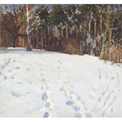 Author: Jozef Teodor Mousson (1887-1946), Title: Winter Landscape