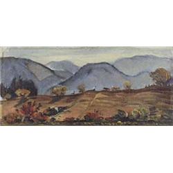 Author: Martin Benka (1888-1971), Title: Near Liptovský Hrádok Village (double-sided painting)