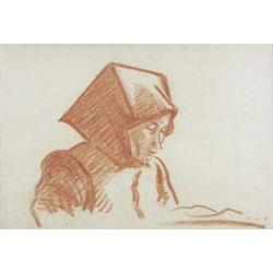 Author: Miloš Alexander Bazovský (1899-1968), Title: Woman with Kerchief on her Head