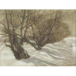 Author: Anton Jasusch (1882-1965), Title: Winter Landscape