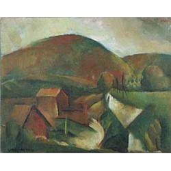 Author: Vojtech Erdélyi (1891-1955), Title: Village below Montains